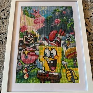 SpongeBob SquarePants Beaded Art in White Frame